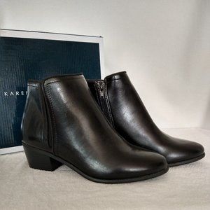 NEW! Women's Karen Scott Fannia Black Vegan Leather Ankle Booties-Size 8